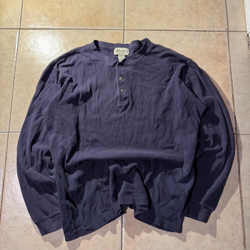 Vintage y2k navy eddie bauer Henley Size L in Mens